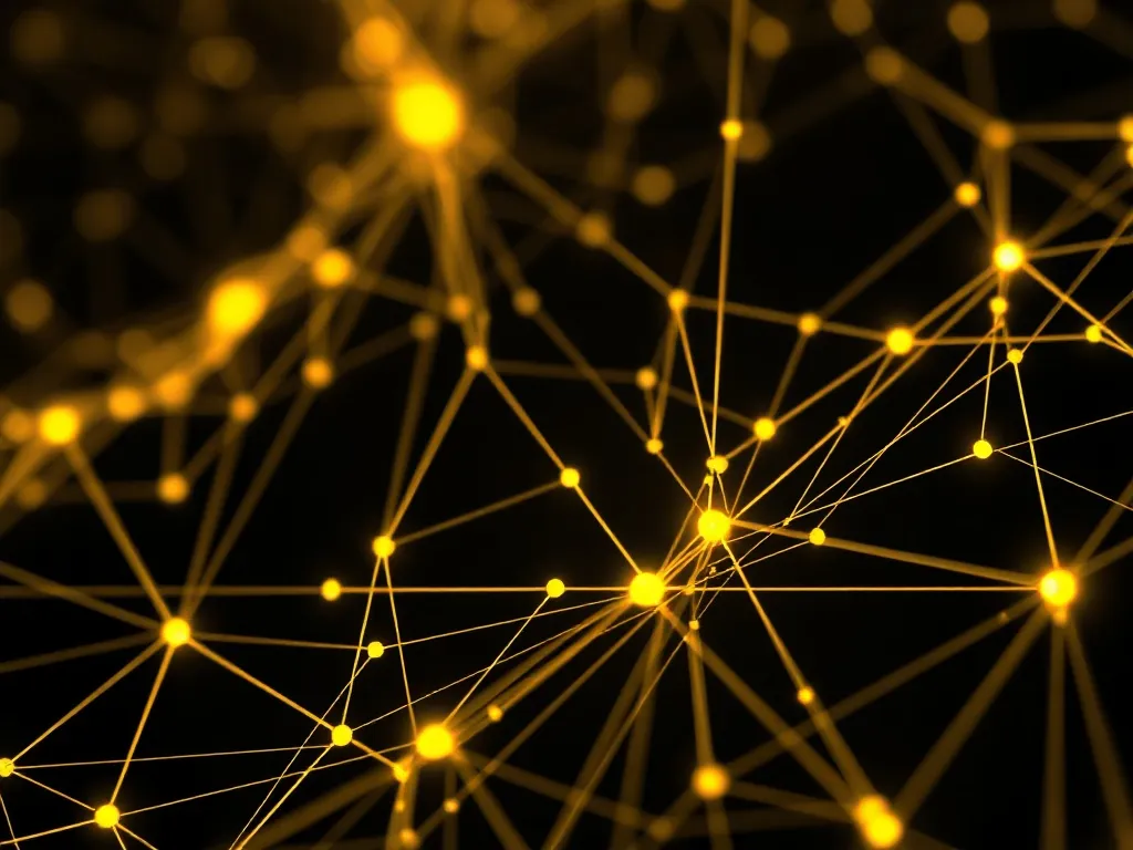 A high-tech abstract visualization of data streams, neural n